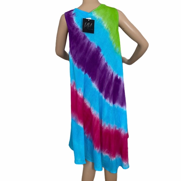 😳SALE😳 MM Collection Women Dress Multi Blue Baltic  Rayon - Picture 6 of 8